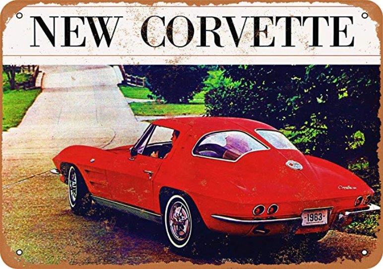 1963 Corvette Metal Sign