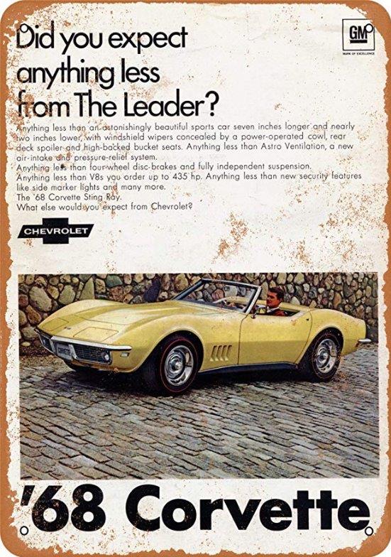 Metal Sign Vintage Look Reproduction 4 1964 Corvette 