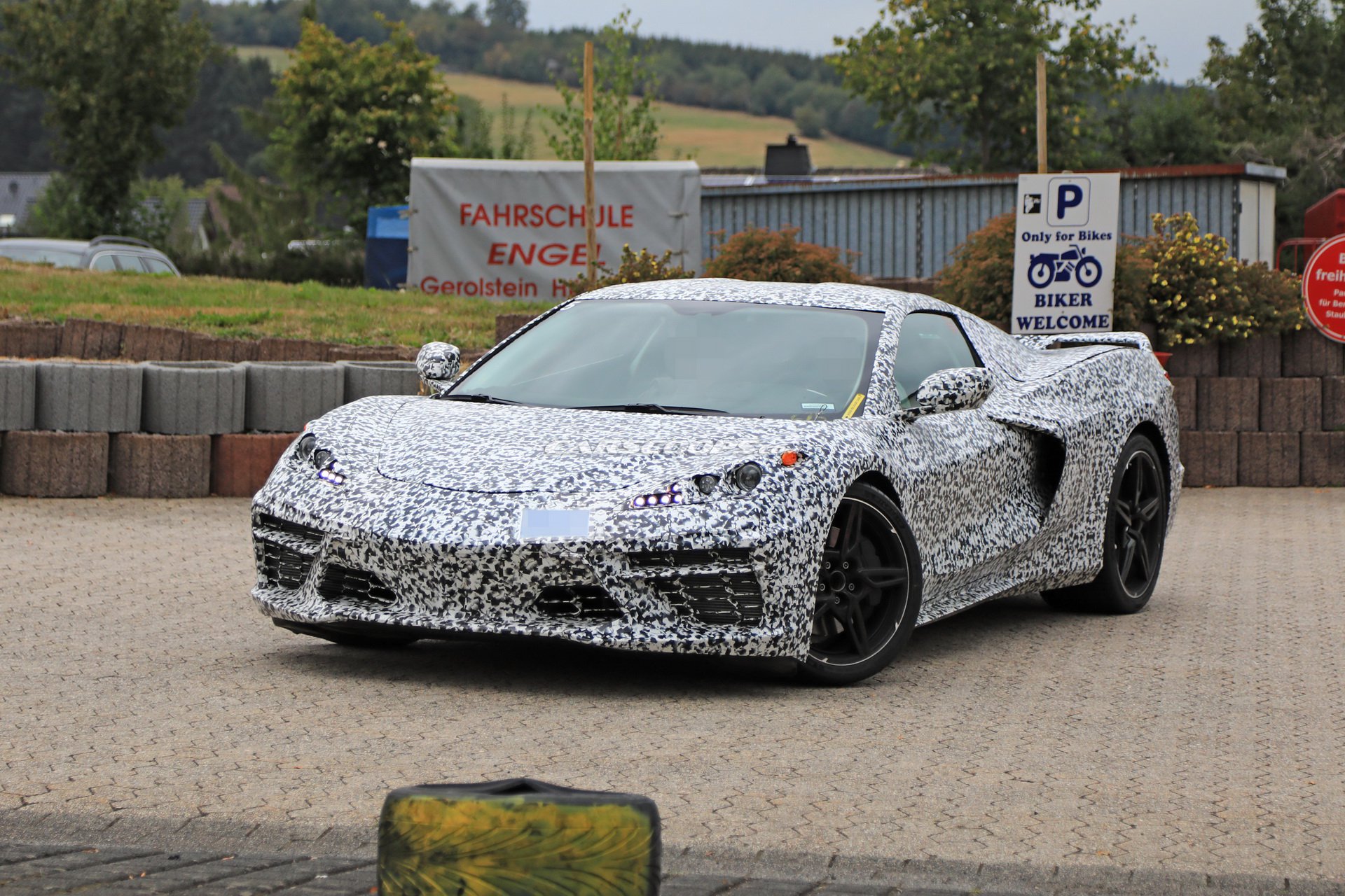 The 2020 Mid-Engine Corvette photographed near the Nurburgring on September 3, 2018.