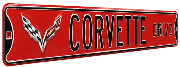Authentic Street Signs Corvette Drive C7 Red Sign