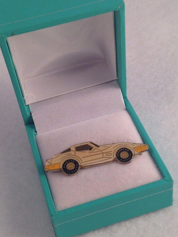 Vintage 1980's Corvette Tie Lapel Pin Antique Car