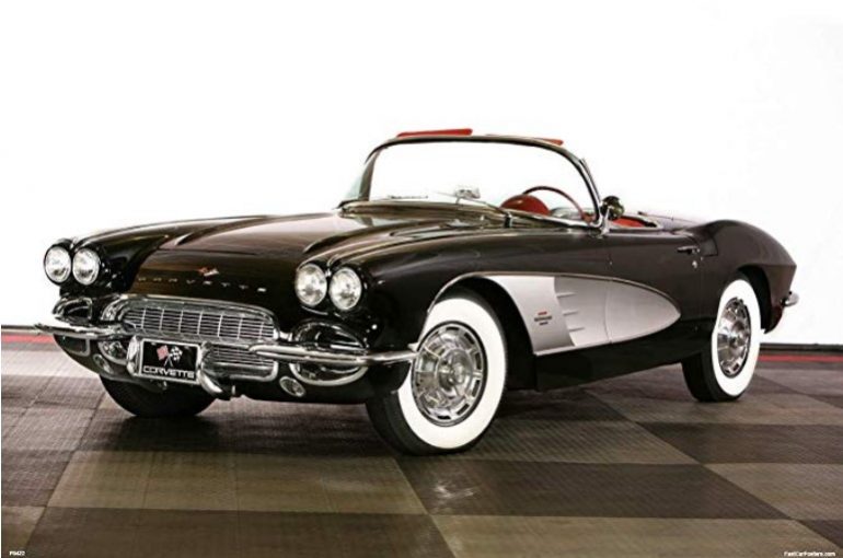 1958 Black Chevrolet Corvette C1 Poster