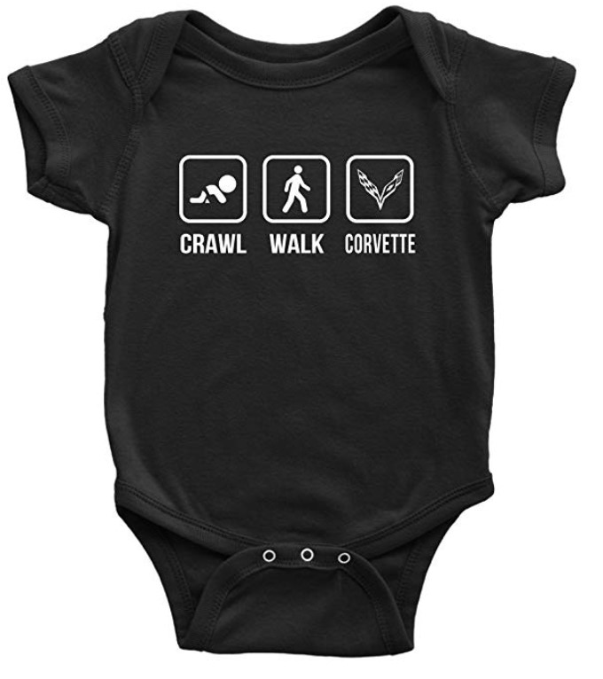 Emily gift Crawl, Walk, Corvette, Bodysuits Baby T-Shirt Cute