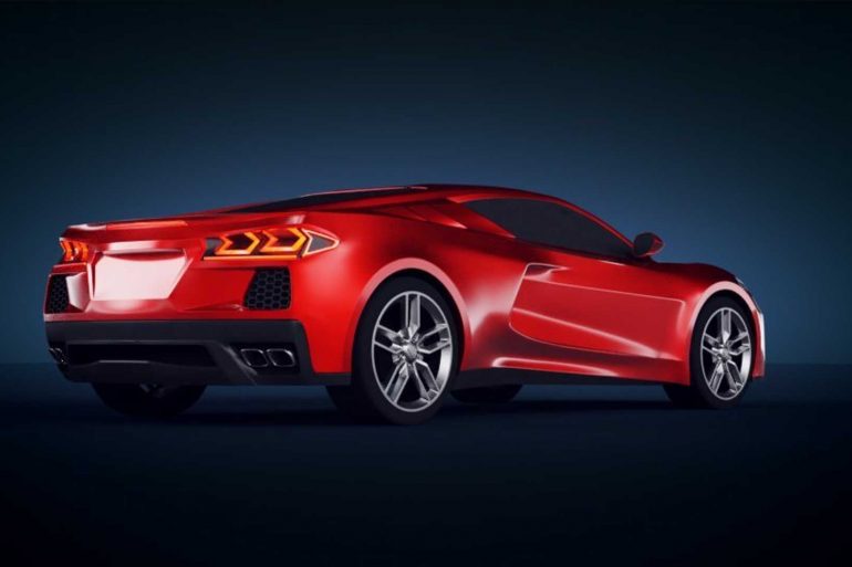 mid-engine Corvette rendering