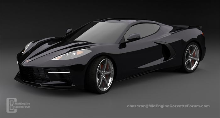 C8 Corvette Rendering in black