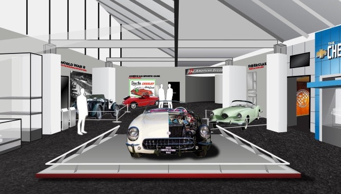 Gateway remodel rendering at National Corvette Museum