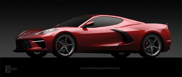 Mid-engine corvette rendering