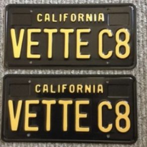 Vette C8 license plate