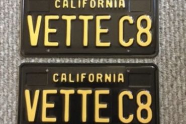 Vette C8 license plate