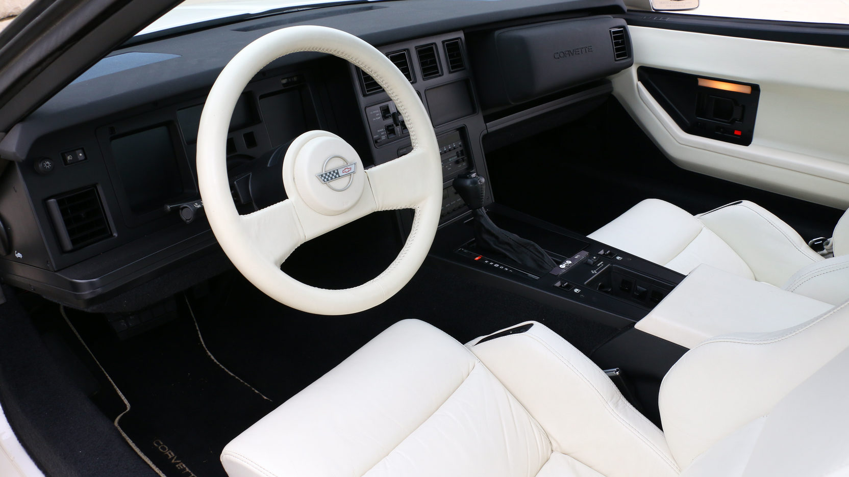 The interior of a 1988 35th Anniversary Edition Corvette.