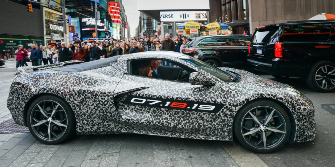 Mary Barra and Tadge Juechter Camouflaged Next Gen Corvette