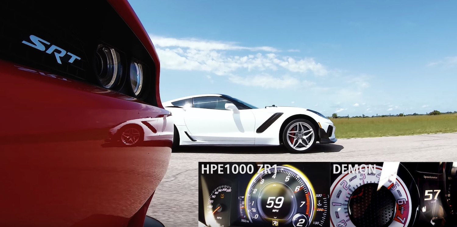 HPE1000 ZR1 Corvette vs dodge demon