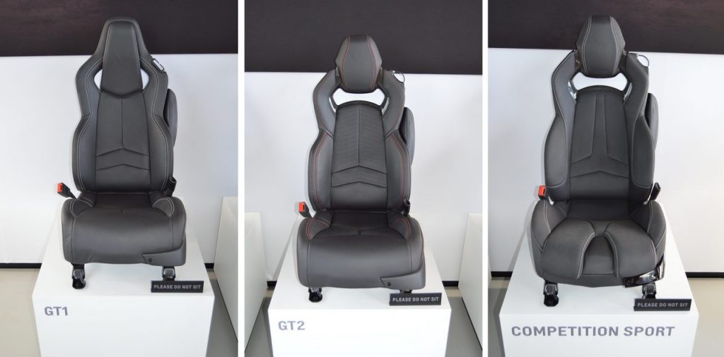 The GT1, GT2 and Competition Sport Seats of the 2020 Corvette Stingray.