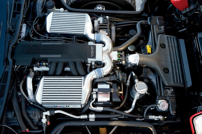 The Twin-Turbos of a 1987 B2K Callaway Corvette. 