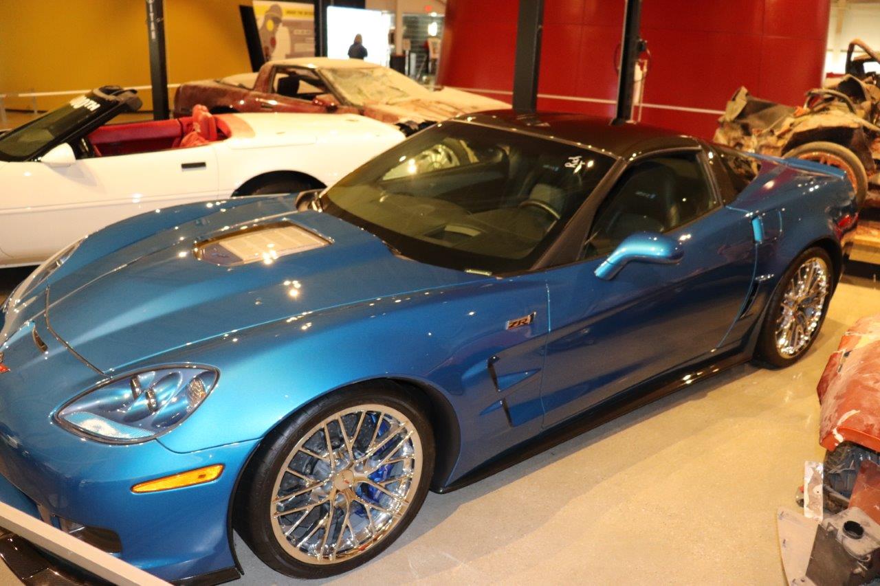 C6 ZR1 Blue Devil Corvette on display at the National Corvette Musuem