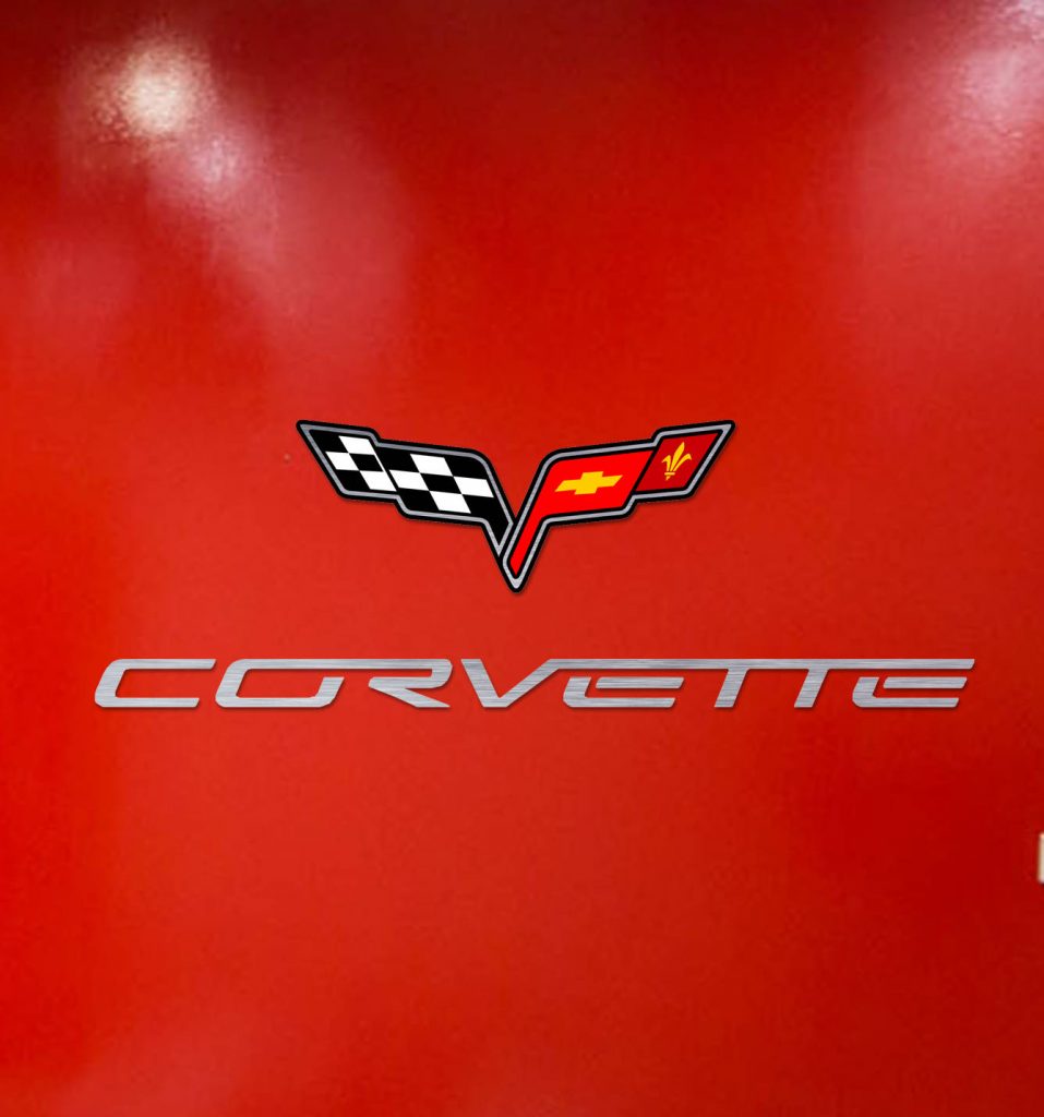 Corvette Stingray Letters Sign Garage Brushed Silver Aluminum Gift 6 FT