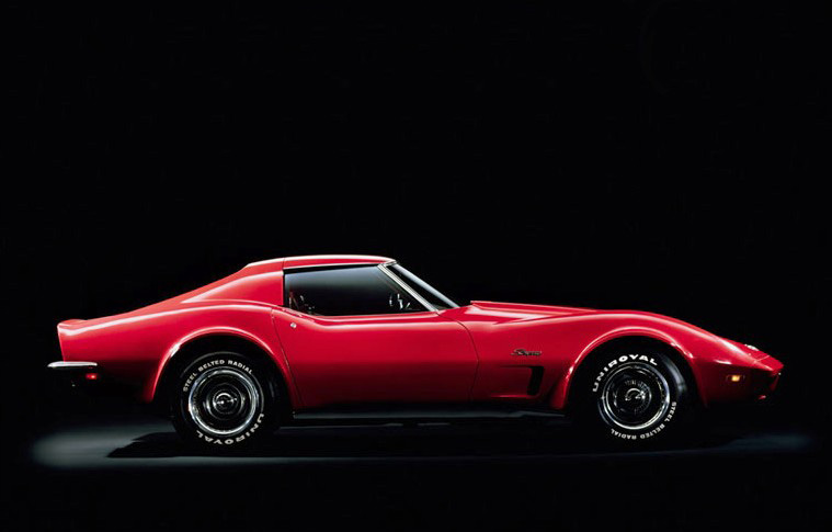 A 1973 Corvette - note the urethane rubber front bumper cover/fascia assembly.