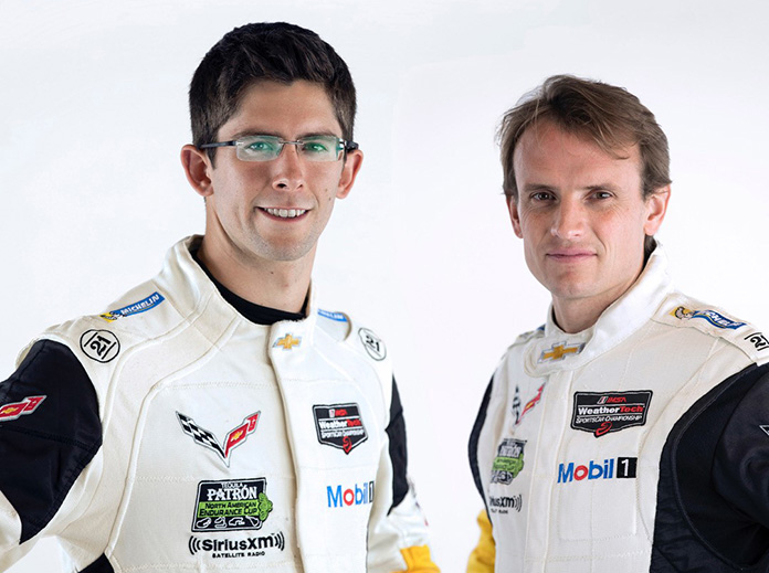 Jordan Taylor [left] will join Corvette Racing on a full-time basis, and partner with Antonio Garcia [right] in the No. 3 Mobil 1/SiriusXM Corvette C8.R – featuring a yellow livery with silver accents.