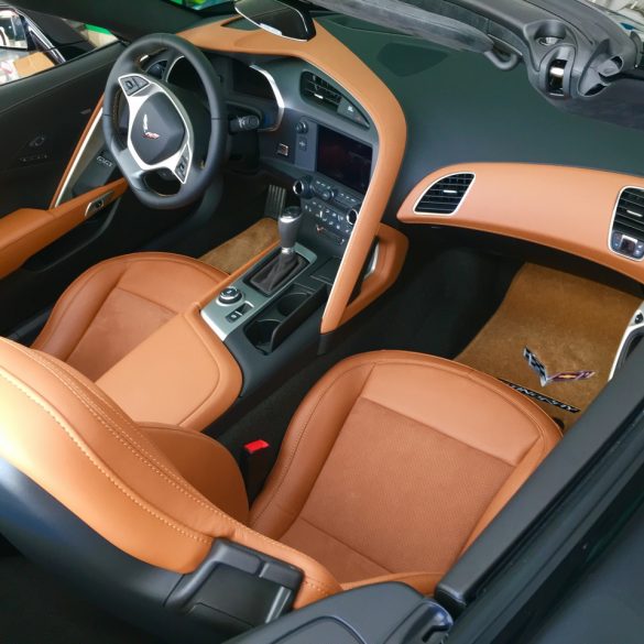 The interior of a C7 Corvette Coupe.