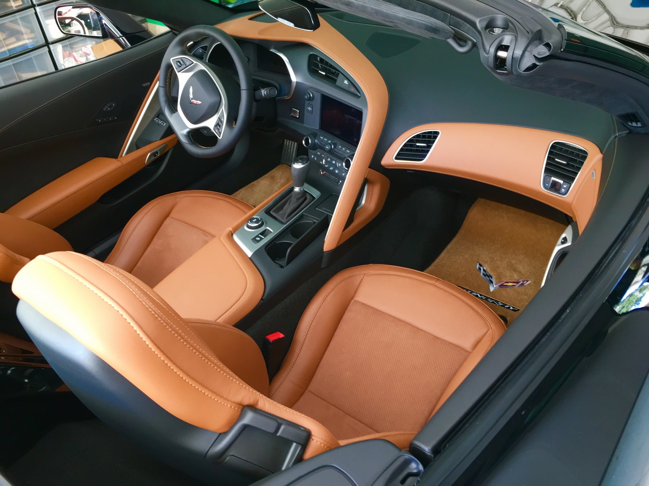 The interior of a C7 Corvette Coupe.