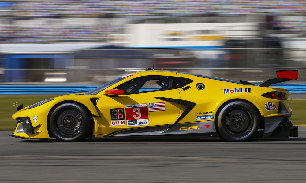 The No. 3 C8.R Corvette running sixth at the Rolex 24 at Daytona last month.