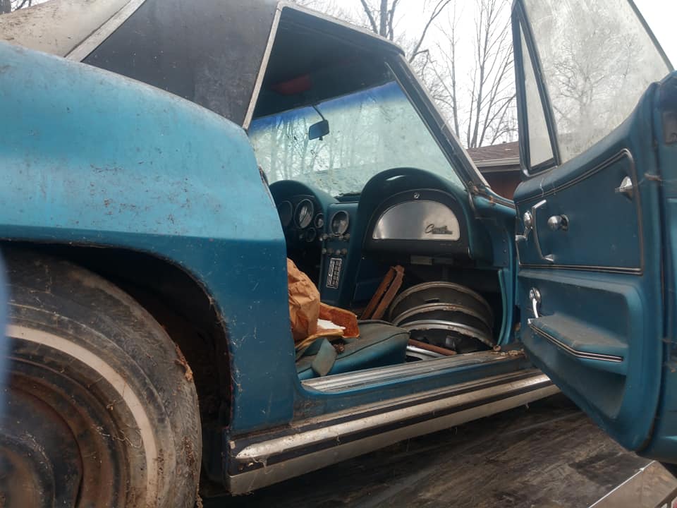This 1965 Corvette was discovered in a garage after being buried beneath junk for nearly 50 years.