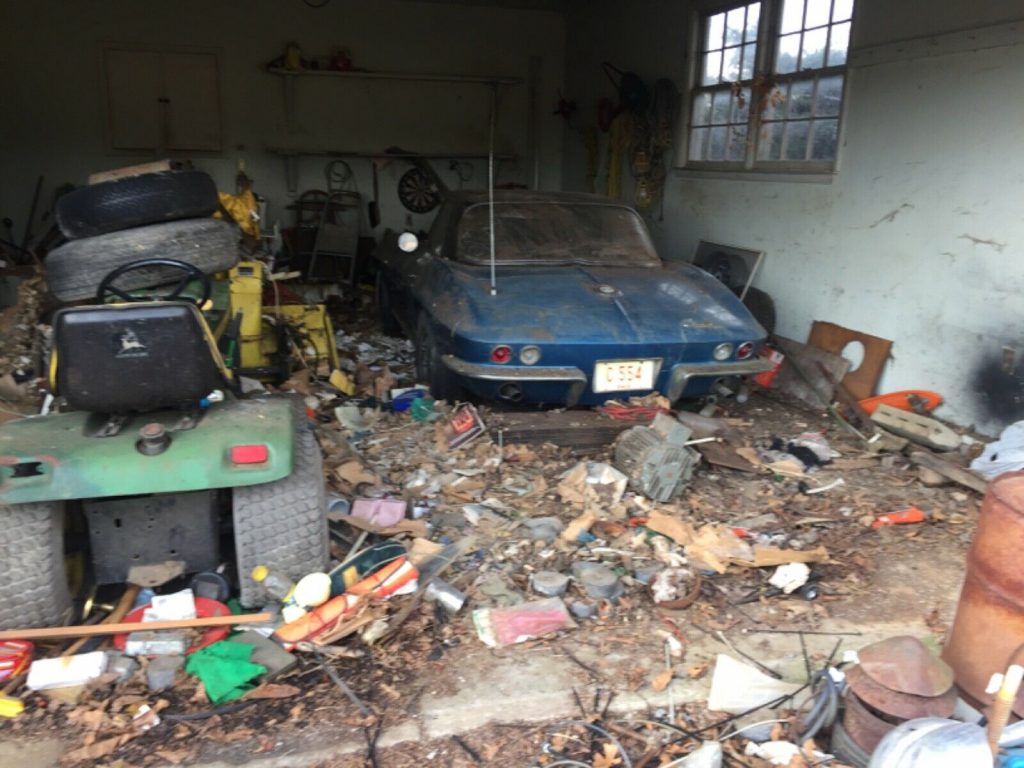 This 1965 Corvette was discovered in a garage after being buried beneath junk for nearly 50 years.