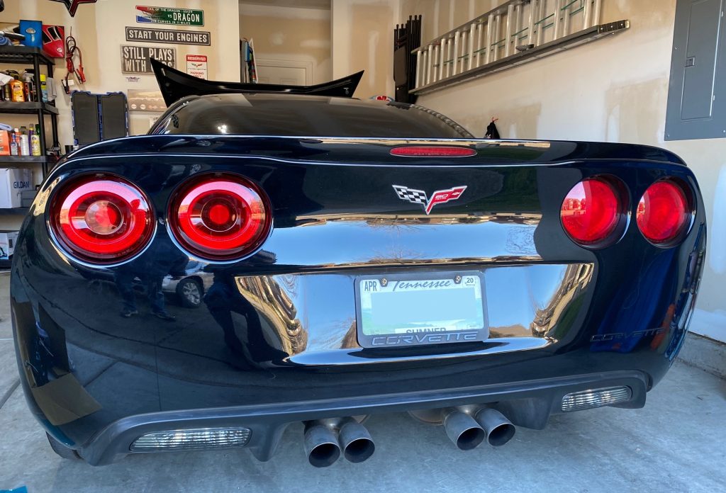 Side-by-side comparison of the Morimoto XB LED taillight assemblies (left) and the factory lenses (right.)