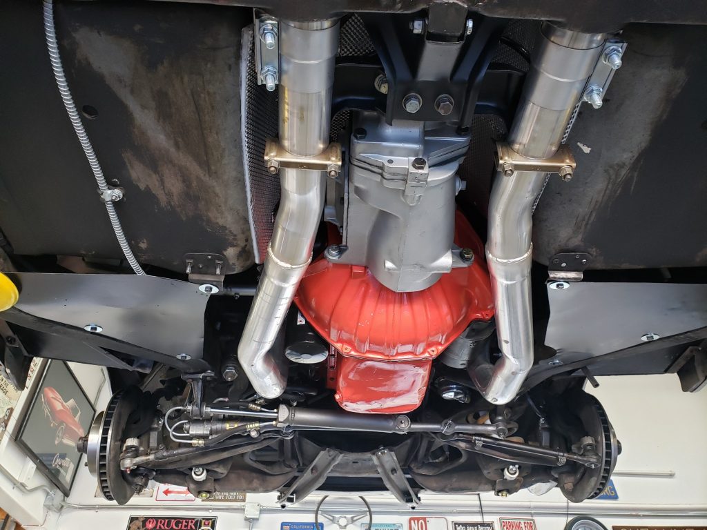 This 1966 Corvette Convertible has an extremely clean undercarriage and showcases the new exhaust system installed there.