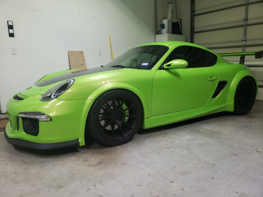 "IT'S ALIVE!" A 2007 Porsche Cayman with a Chevrolet LSA engine and a Lamborghini transmission and paint color...this thing is one badass "Frankenstein's Monster!"