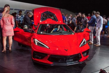 The 2020 Mid-Engine Corvette at the unveiling event on July 18, 2019.