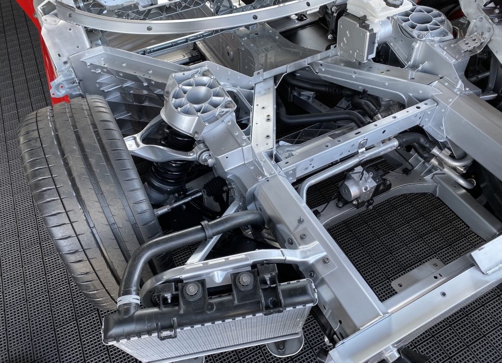 The C8 Mid-Engine Corvette features coil-over suspension at all four axles - a first for Corvette!