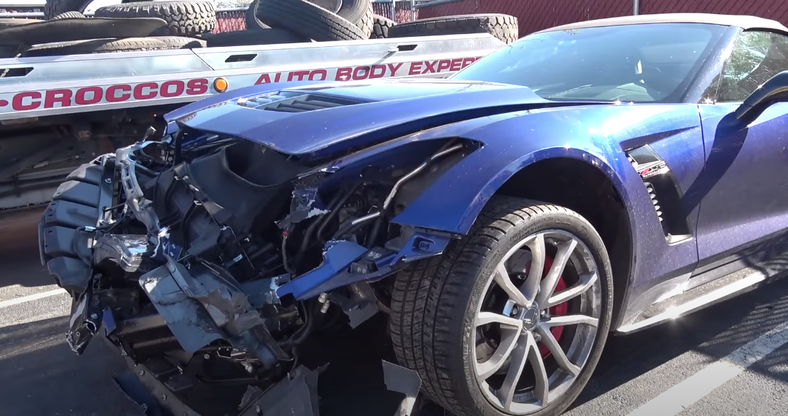 corvette crash video