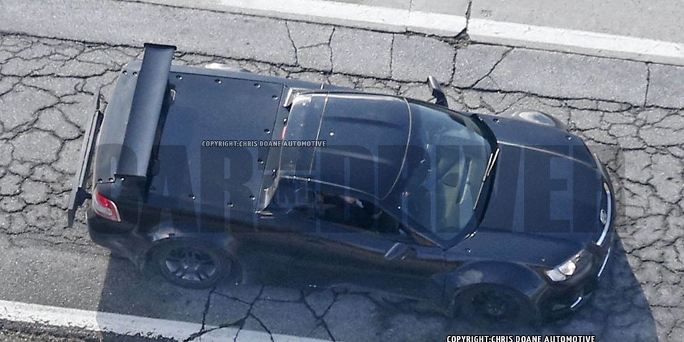 Exclusive spy photos of an early Mid-Engine Corvette engine test-mule.