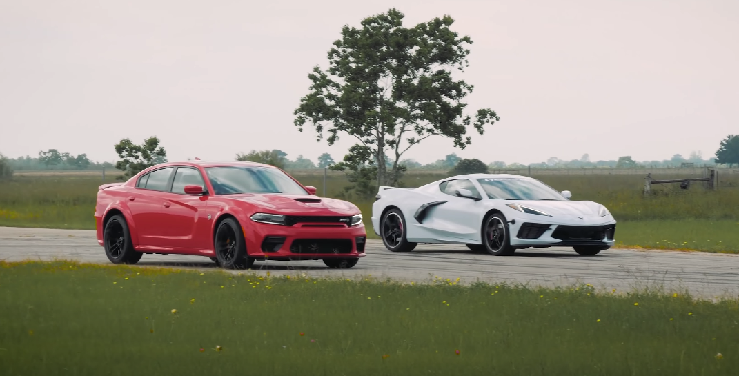 hellcat vs c8 corvette