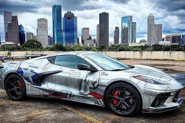 C8 Corvette with fighter jet wrap