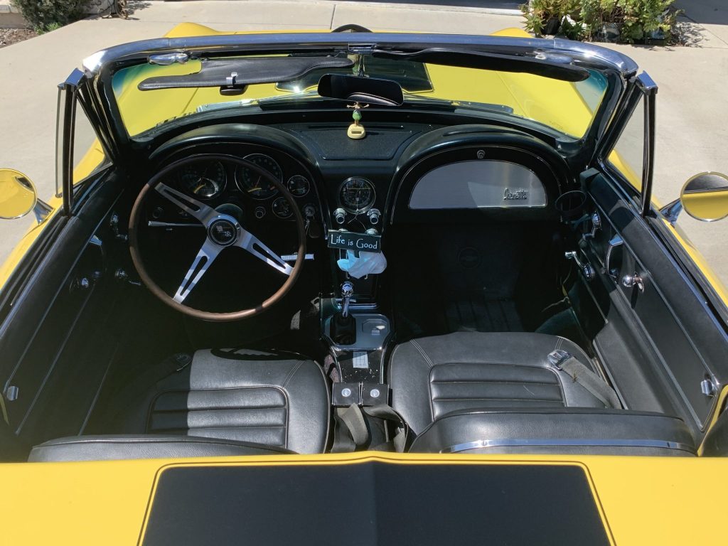 Interior of the 1966 Corvette Convertible.