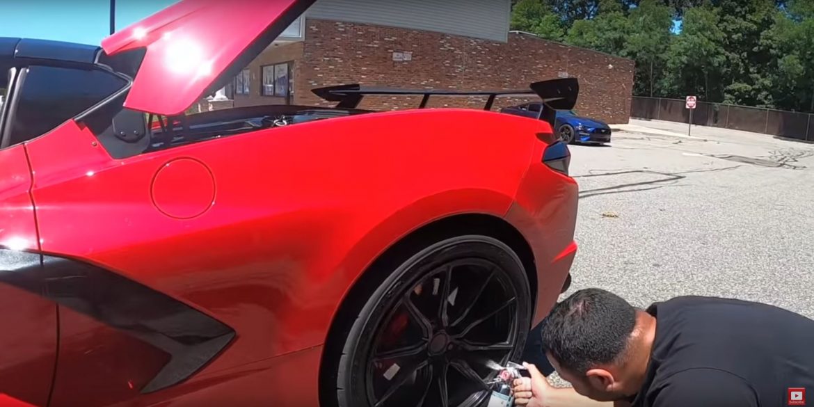 C8 catches fire