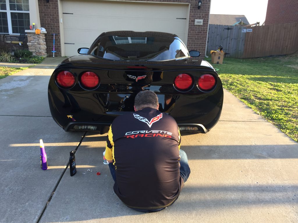 Me detailing my Corvette - and no, I don't always wear my C7.R Corvette Racing gear when I clean my car!