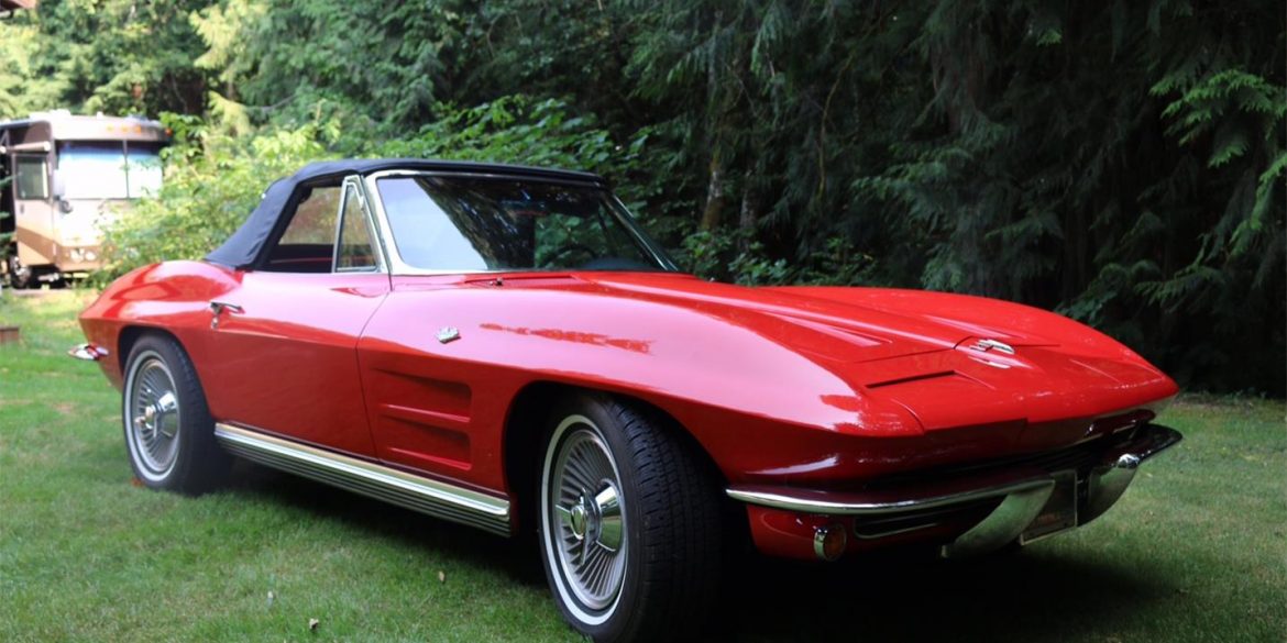 1964 red chevrolet corvette