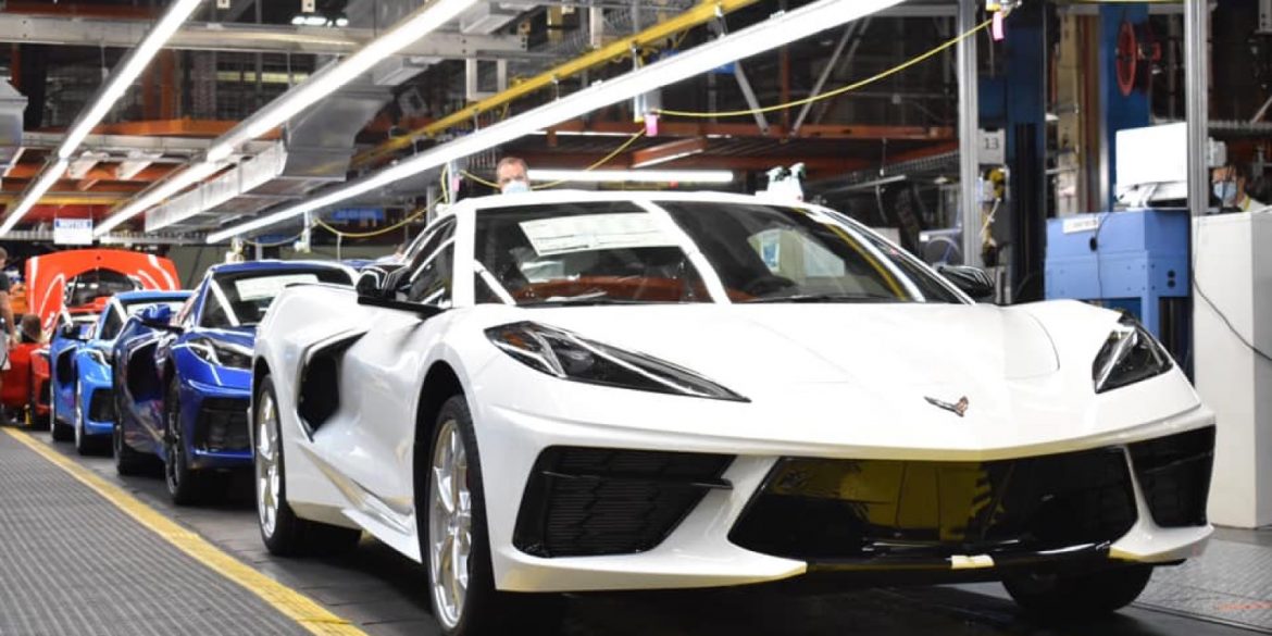 Corvette C8 production line at Bowling Green Factory