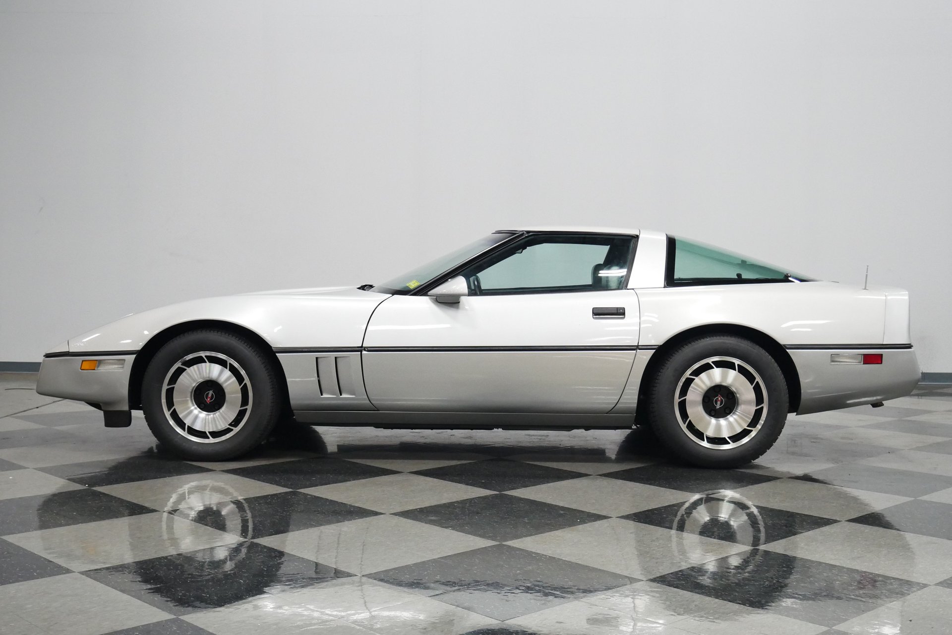 silver 1984 corvette promo model