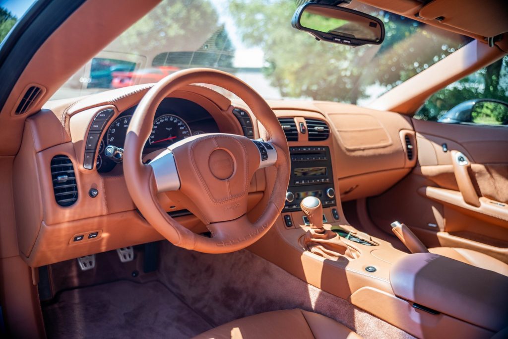 The interior of the 2007 Corvette Callaway C16 coupe.