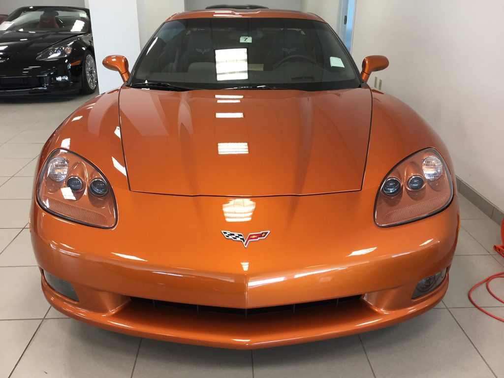 Atomic Orange 2008 Chevrolet Corvette.