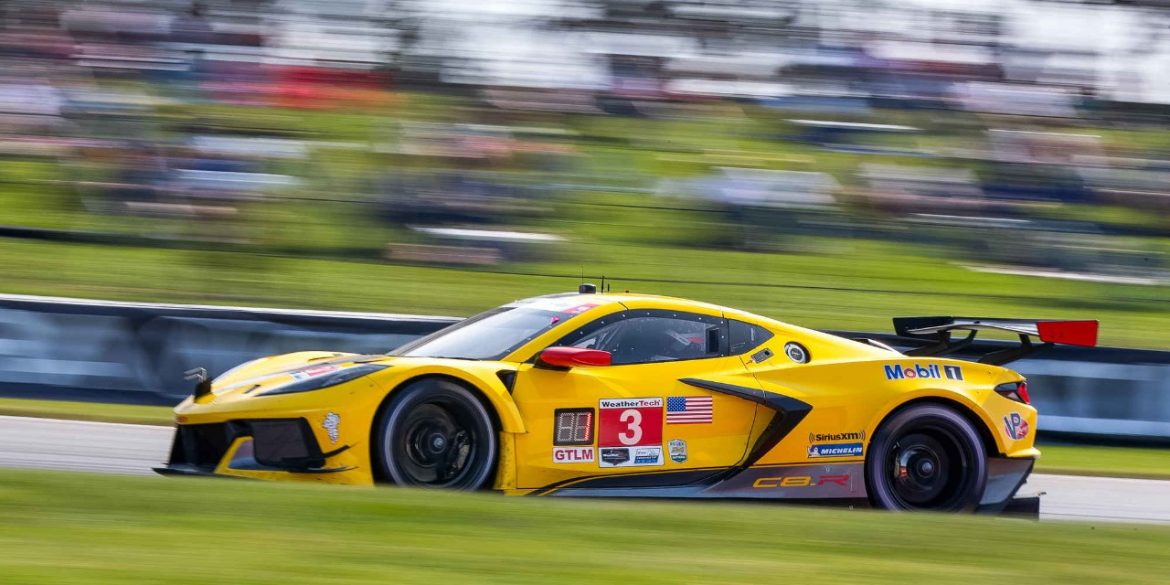 The #3 Mobil 1/SiriusXM Chevrolet Corvette C8.R driven by Antonio Garcia and Jordan Taylor races to victory Sunday, September 27, 2020 winning the GTLM class of the IMSA WeatherTech SportsCar Championship’s Acura Sports Car Challenge at Mid-Ohio Sports Car Course in Lexington, Ohio. (Photo by Richard Prince for Chevy Racing)
