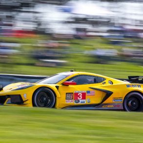 The #3 Mobil 1/SiriusXM Chevrolet Corvette C8.R driven by Antonio Garcia and Jordan Taylor races to victory Sunday, September 27, 2020 winning the GTLM class of the IMSA WeatherTech SportsCar Championship’s Acura Sports Car Challenge at Mid-Ohio Sports Car Course in Lexington, Ohio. (Photo by Richard Prince for Chevy Racing)