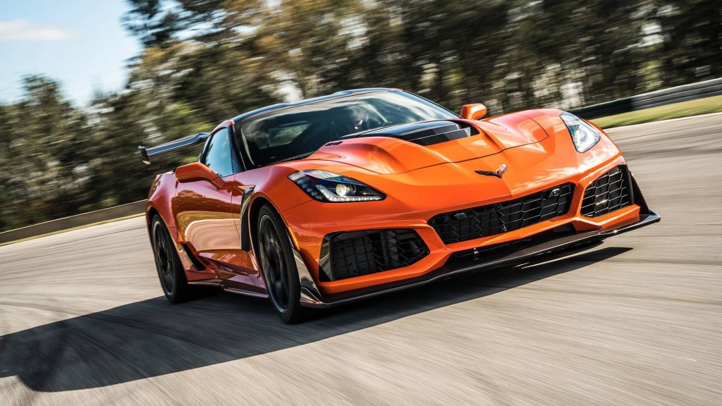 Orange ZR1 Corvette with LT5 engine