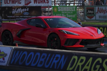 2020 Corvette at drag strip