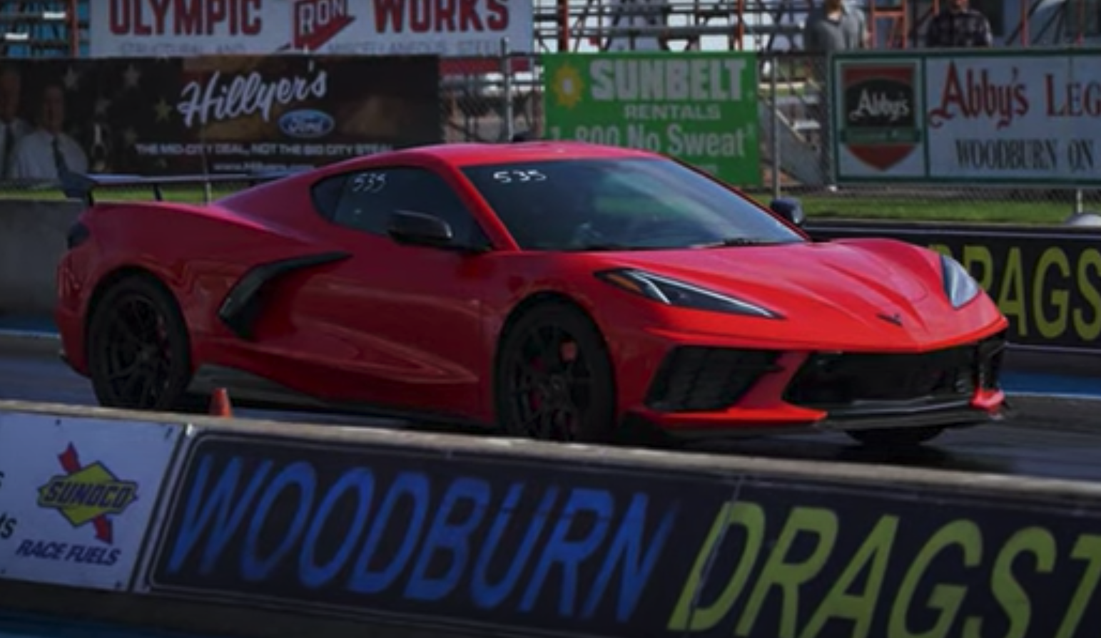 2020 Corvette at drag strip