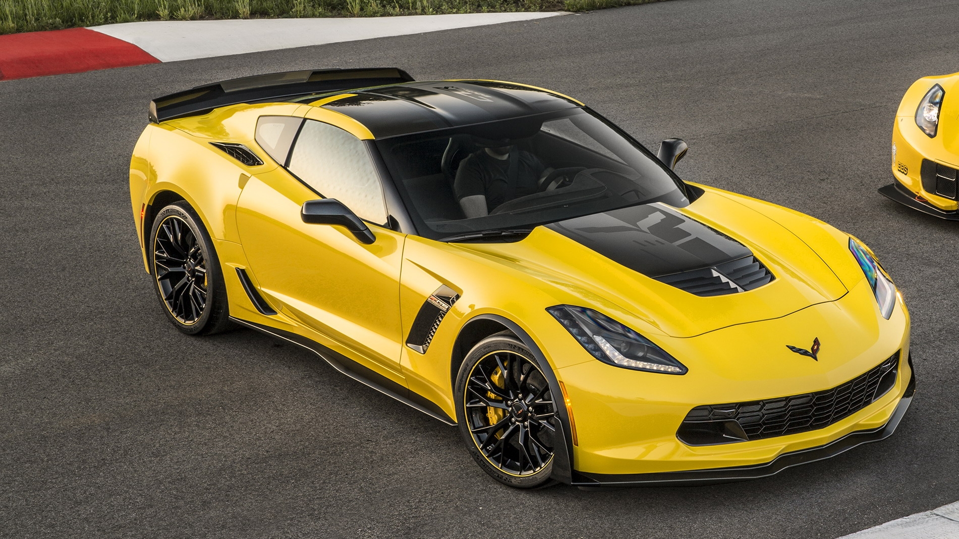 2016 Chevy Corvette Z06 Yellow POSTER 24 X 36 INCH TRACK.